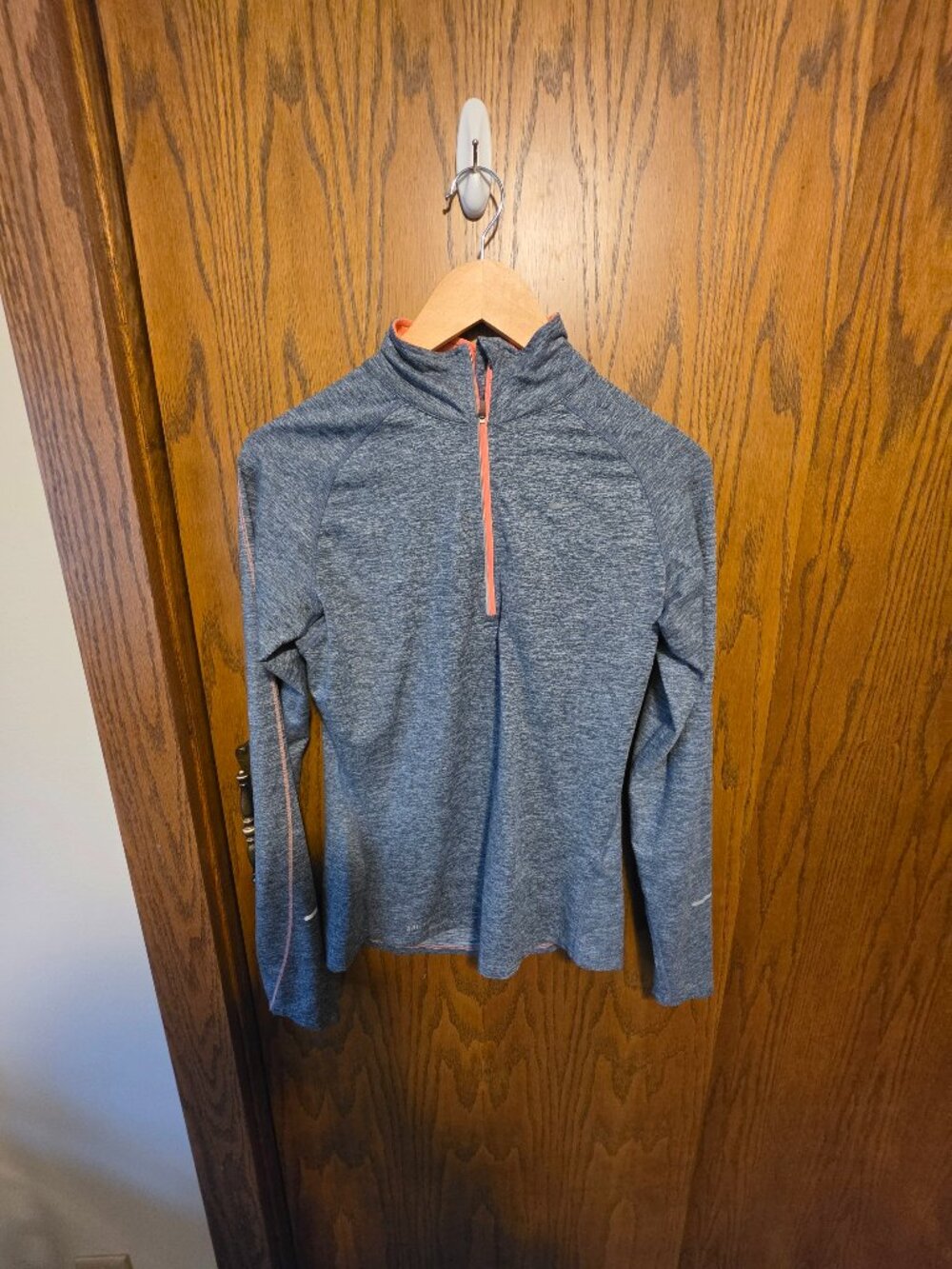 Nike Dri-FIT Half Zip Running Top Heather Blue Coral S